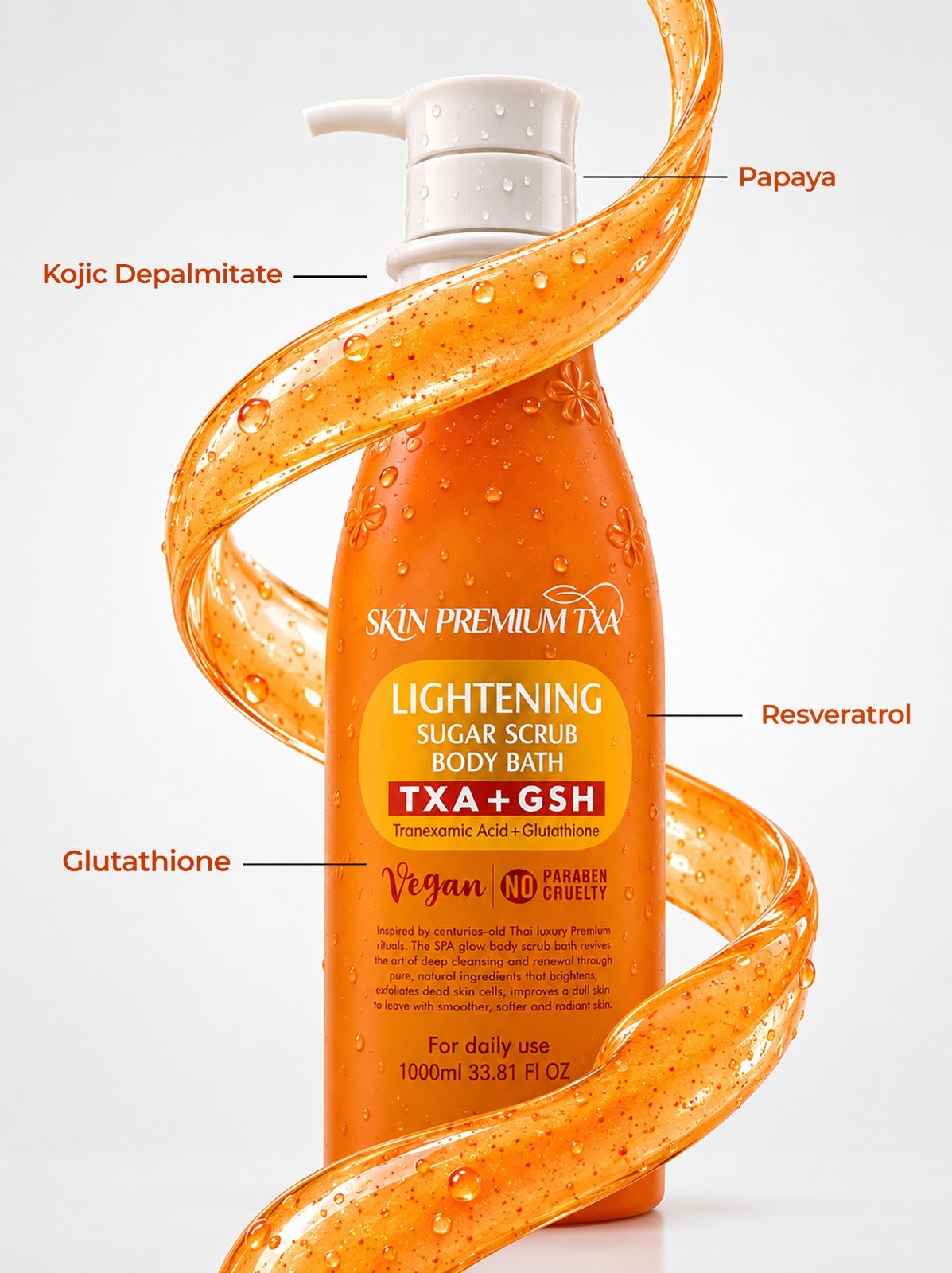 Lightening Sugar Scrub Body Bath with TXA & Glutathione | SKIN PREMIUM TXA